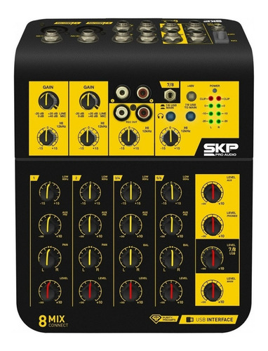 Consola Mixer Skp Mixconnect 8 Canales Usb Phantom Rca