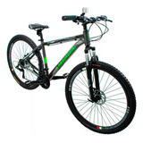 Bicicleta Mountain Bike Lamborghini Aluminio 21 Velocidades Shimano Rodado 29 Suspension Frenos A Disco Color Gris Verde Talle L Con Pie De Apoyo