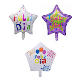 Pack 36 Globos Metálicos Estrellas Feliz Día Con Varillas