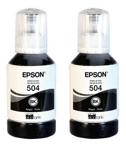 2 Piezas Tinta Negro Epson T504 Para L4150 L4160 L6161 L6171