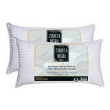 Almohada X 2 Hotelera Etiqueta Negra 70x40 Vellon Siliconado