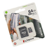 Memoria Micro Sd 64 Gb Kingston Original Clase 10 100 Mb/s