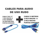 Paquete Cable Para Audio Uso Rudo Rca Tipo Y +cable 6 Metros