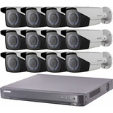 Kit Seguridad Hikvision Dvr 16 + 12 Camaras 1080p Varifocal