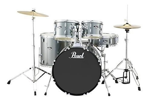 Pearl Rs525scc706 Roadshow 5piece Drum Set Charcoal Metallic