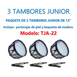 3 Tambores Junior Aros Plastico Piola Negra Tja-22