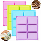 4 Molde Silicon Rectangulares 6 Cavidades Jabones,repostería