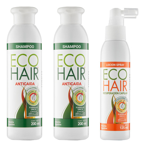 Shampoo Ecohair Anticaida 200ml X 2 Und + Loción Spray 125ml