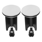 Lavabo Ajustable Abs Con Tapón De Desagüe Negro, 2 Unidades