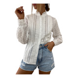 Camisa Blusa Broderie Mujer Calada Verano Talles Grandes