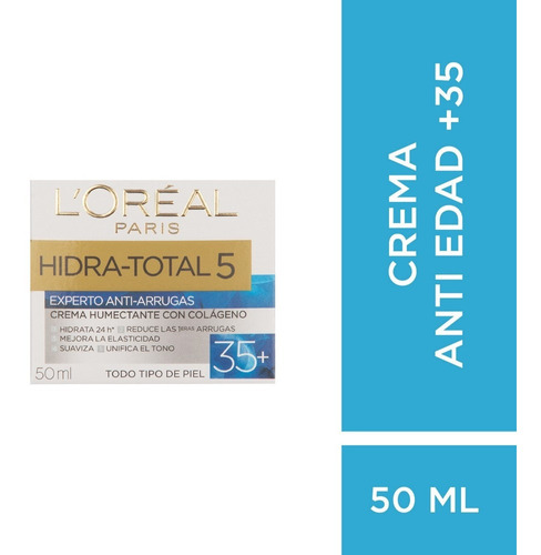 Loreal Hidra Total 5 Antiarrugas Crema Con Colageno +35 50ml