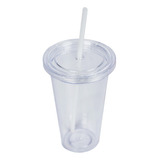 Vaso Con Tapa Y Sorbete Plastico Tipo Starbucks Termico 