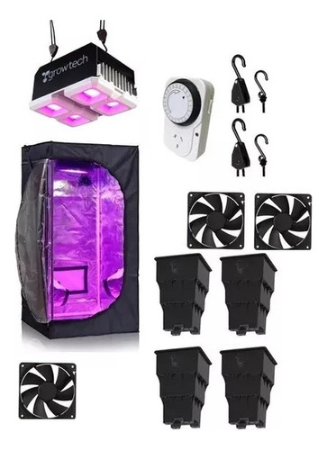 Kit Completo Indoor Carpa 60x60x160 + Led Growtech 200w