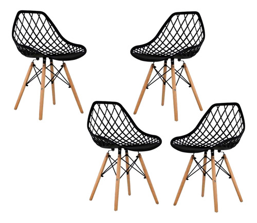 Set De 4 Sillas Diseño Red Tipo Eames Modernas Minimalistas