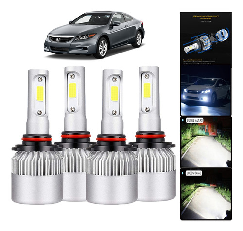 Kit De Focos Led 8000lm Luz Alta Y Luz Baja Para Honda