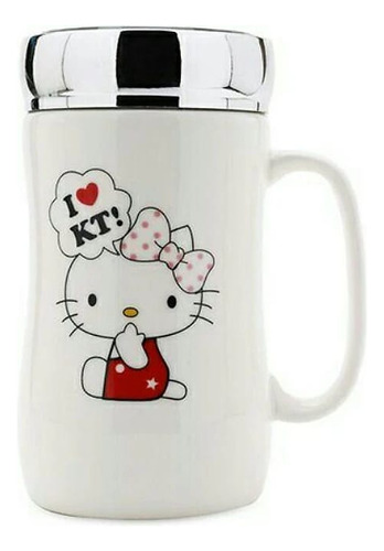 Mug Taza Con Tapa Espejo De Hello Kitty