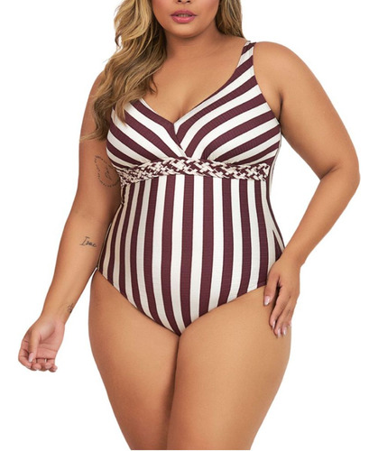 Maiô Classic Trança Plus Size Acomoda Os Seios Banho De Mar 