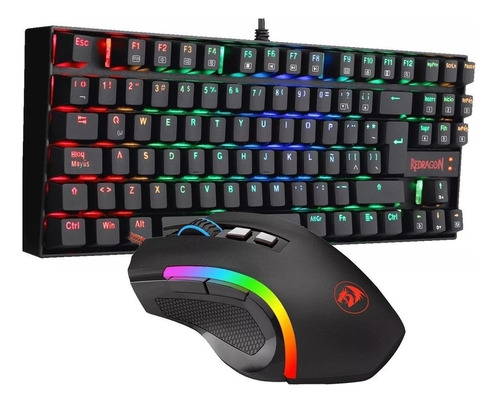 Kit Redragon Teclado Kumara K552 Rgb Blue + Mouse 