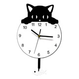 Reloj De Pared Con Forma De Gato, Silencioso, Fácil De