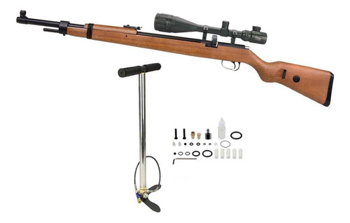 Carabina Pressão Pcp Mauser K98 4.5 +bomba+luneta 6-24x50