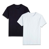 Kit 2 Camiseta Camisa Masculina Básica Slim Lisa Algodão 