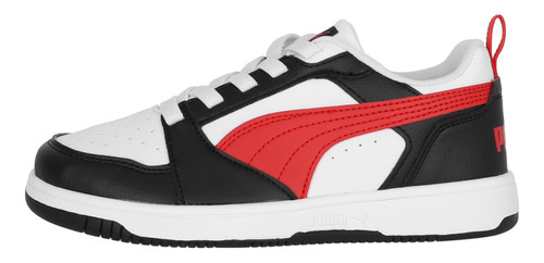 Zapatilla Puma Rebound Low V6 Niños Black/red/white