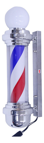 Poste Barbería Caramelo Giratorio 90cm Barbershop Logo Luz