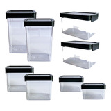 Set X 8 Contenedor Organizador Taper Hermético Acrílico 