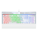 Teclado Gamer Redragon Yama K550 Qwerty Outemu Purple Español Latinoamérica Color Blanco Con Luz Rgb