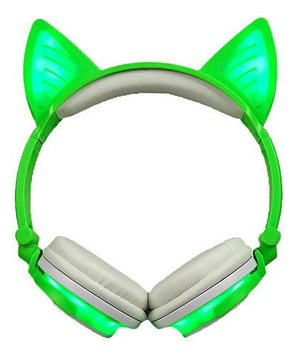 Audífonos Orejas De Gato Inalámbricos Bluetooth Led