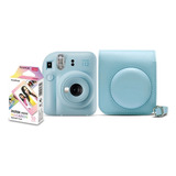 Kit Câmera Instax Mini 12 Azul + Pack 10 Fotos E Bolsa 