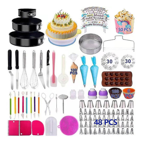 Kit Pastelero Moldes Decoracion Tortas Cupcakes 467 Piezas