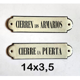 Carteles Para Muebles 29 X 7,4 Cm. Chapa Hierro Enlozada