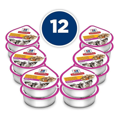 Hill's Science Diet Adult 7+ Small & Mini, Alimento Húmedo En Tray Para Perros Senior Raza Pequeña, Estofado De Pollo, 12 pack de 99g | Envío gratis