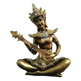 Adorno Figura Decorativa Buda Guitarra, Alto 27cm.