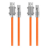 2 Pcs Cable Datos Carga Súper Rápida Usb Tipo C 120w 6a 1m