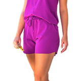 Blusa Branca Regata Kit Short Feminino Plus Reveillon Cropet