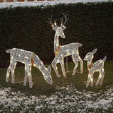 G 3 Peças De Decoração De Jardim De Natal Iron Art Elk Deer