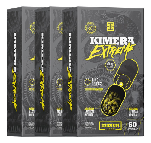 Kit 3x Kimera Extreme - Termogênico 420mg Cafeína 180 Comp