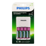 Carregador De Pilhas Philips Com 4 Pilhas Aa De 2450mah