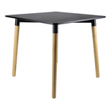 Mesa M-80 4p Negro/café Claro 80x80 Cm