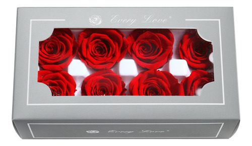 . Flor Preservada 4-5cm Cabeza De Rosa 8 Piezas San Valentín