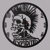 Reloj Decorativo Calavera Punk Con Luces | Estilo Lp Vinilo