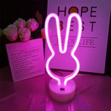 Light Pink Rabbit Neon Led Decorative Signs Cute Animal Led 