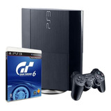 Sony Playstation 3 Super Slim 250gb Gran Turismo 6 Cor  Charcoal Black