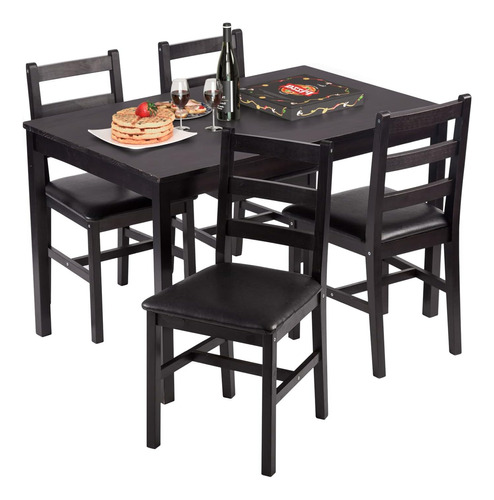 Fdw Juego De Mesa De Cocina Y Sillas Para 4 Mesas De Comedor