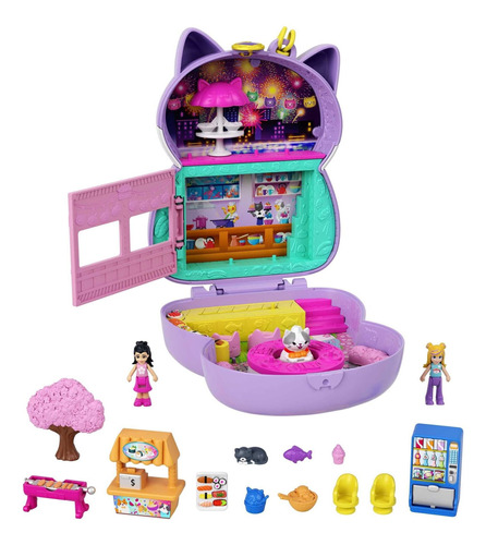 Polly Pocket Sushi Shop Cat Compact, Juego Japones