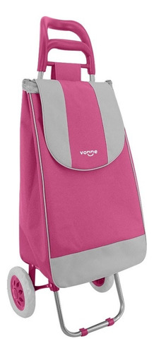 Carro Carrito Changuito Compras Plegable Reforzado Con Bolso Color Fucsia