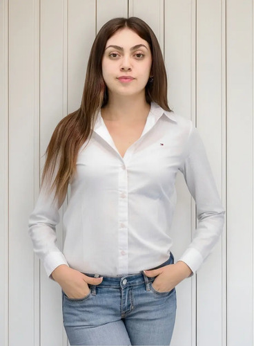 Camisa De Mujer Tommy Hilfiger Verde Claro Mod. 76j3231-301 | Meses sin interés