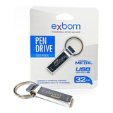 Pen Drive Pequeno 32gb Acabamento Em Metal Original + Nota